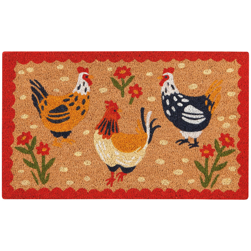 Bee Garden Coir Folk‑Art Doormat