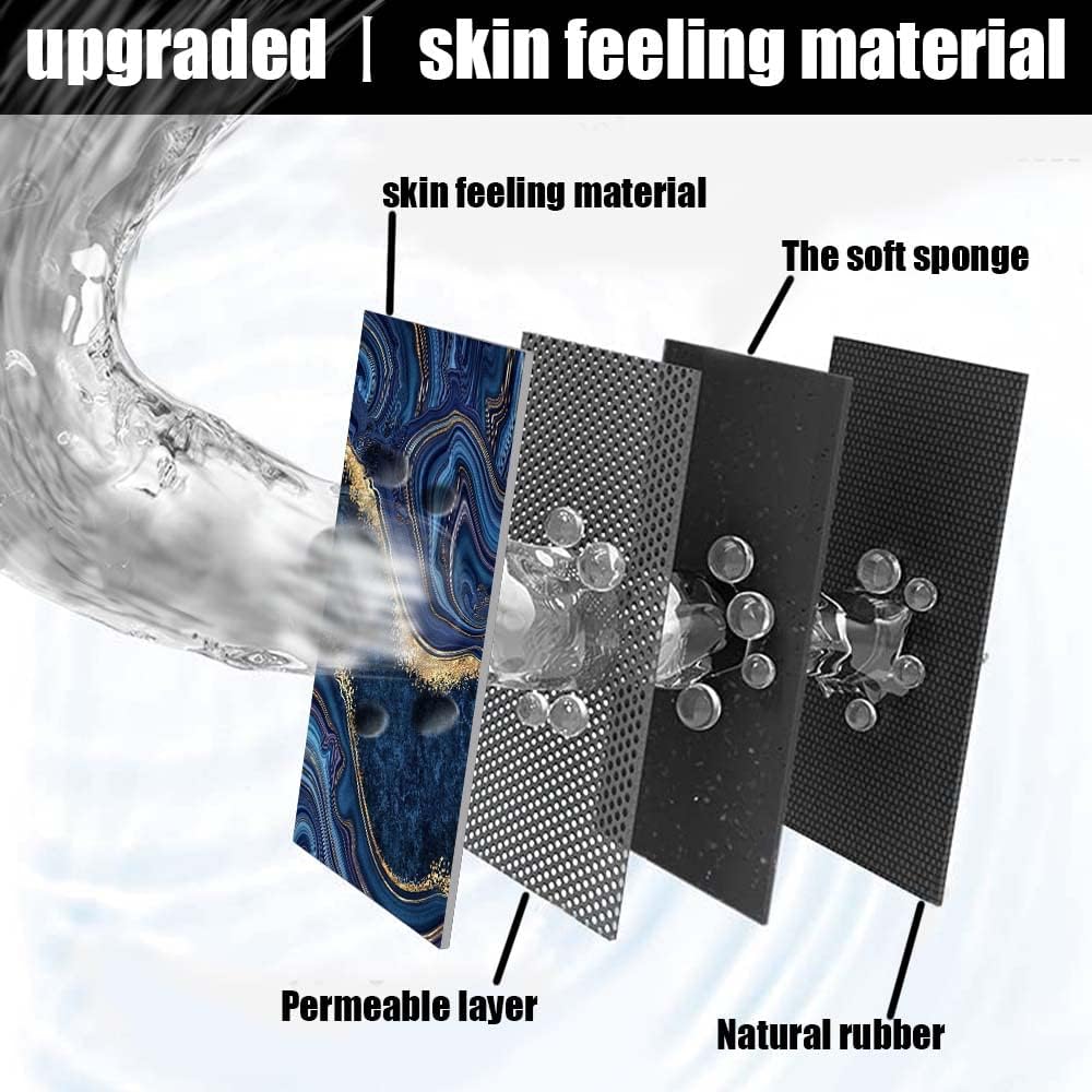 Marble‑Pattern Absorbent Non‑Slip Bath Rug