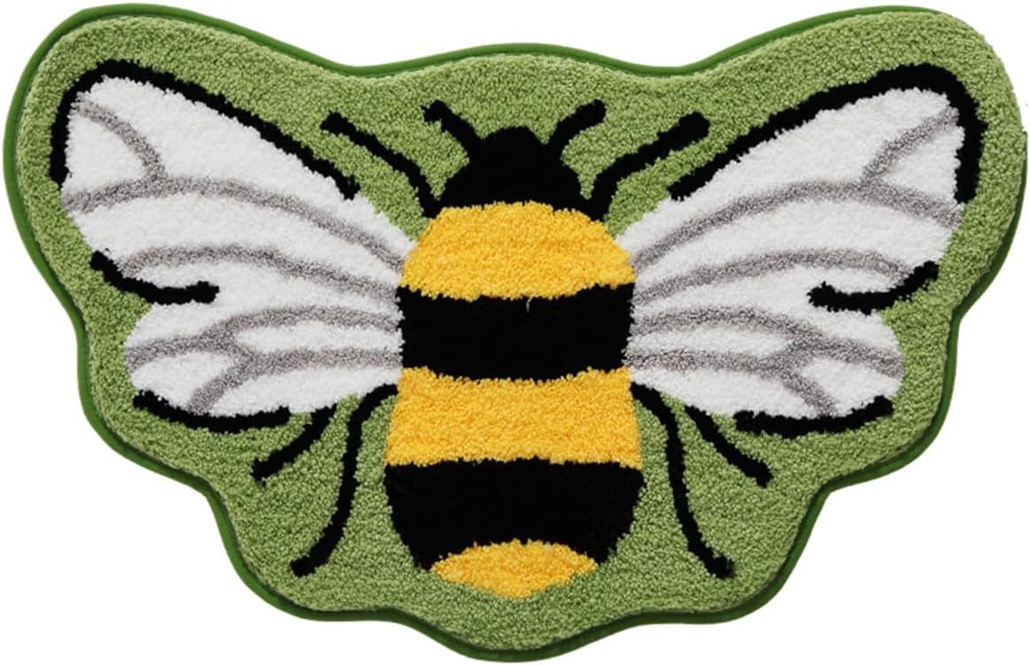 Cartoon Bee Fluffy Non‑Slip Absorbent Bath Rug
