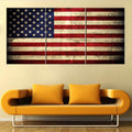 Retro American Flag Framed Canvas Wall Art