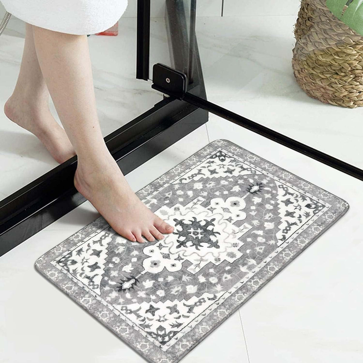 Boho Vintage Washable Non‑Slip Bath Rug