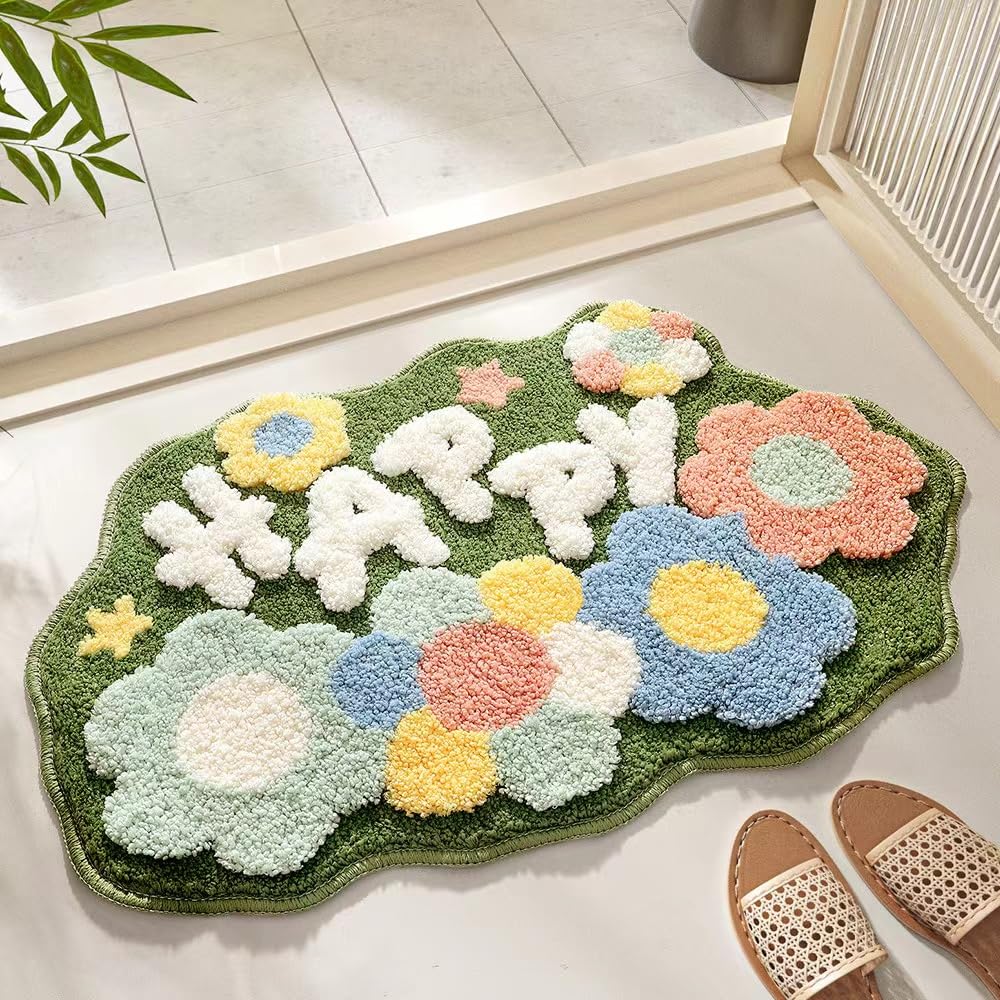Cartoon Bee Fluffy Non‑Slip Absorbent Bath Rug