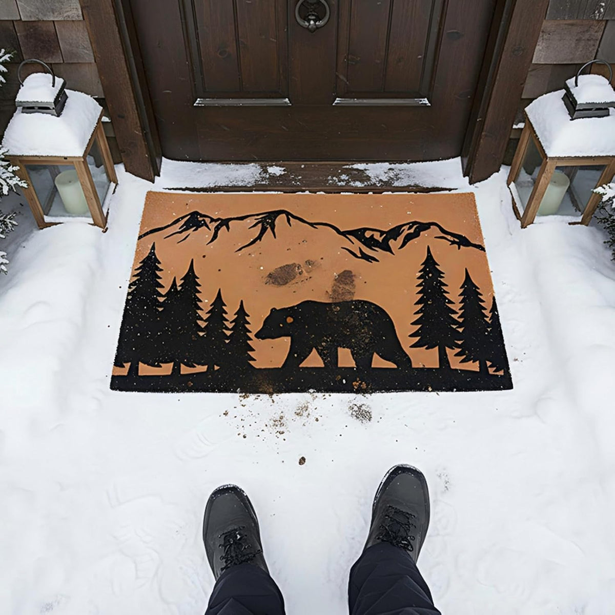 Black Bear Coir Welcome Doormat