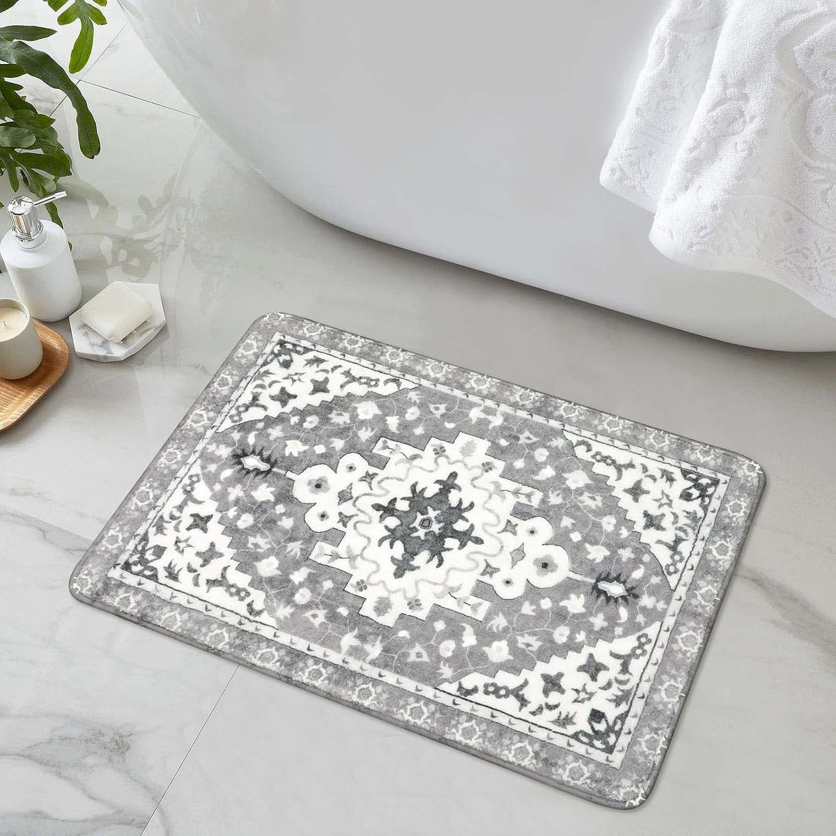 Boho Vintage Washable Non‑Slip Bath Rug
