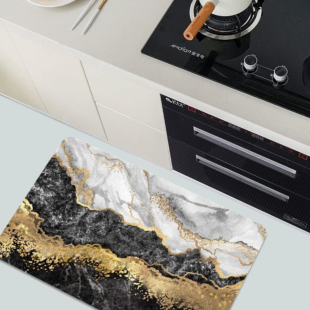Marble‑Pattern Diatomite Absorbent Bath Mat