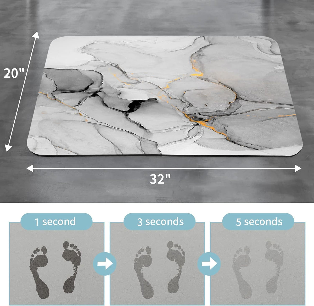 Super‑Absorbent Non‑Slip Thin Bath Rug