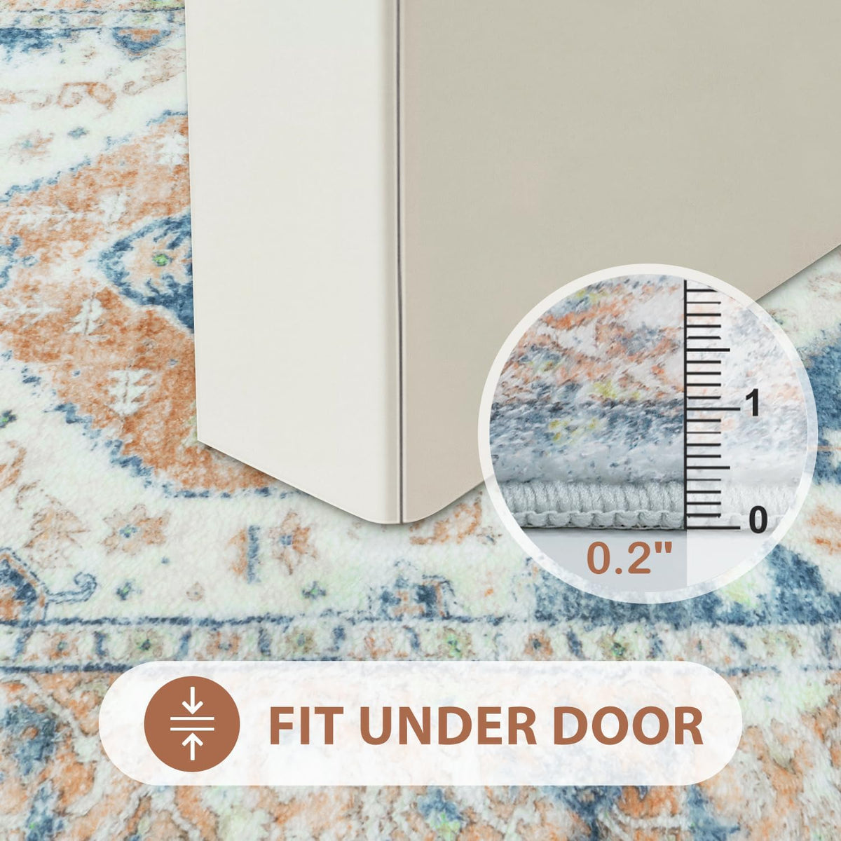Boho Vintage Non‑Slip Shaggy Bath Rug
