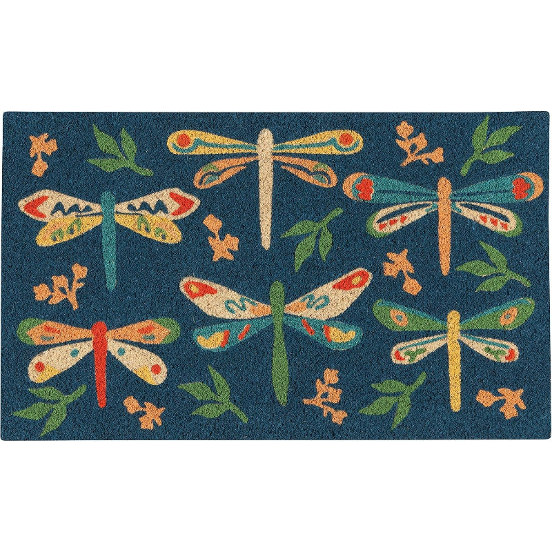 Bee Garden Coir Folk‑Art Doormat