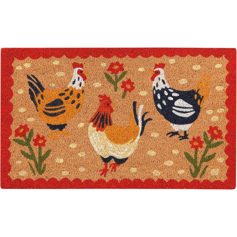 Bee Garden Coir Folk‑Art Doormat