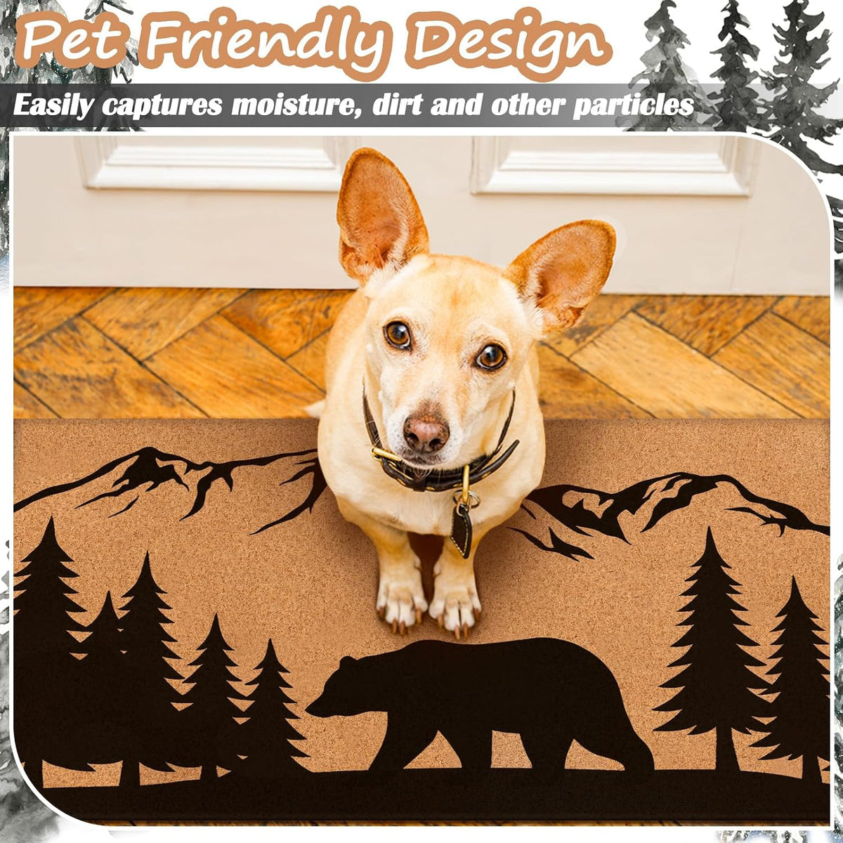 Black Bear Coir Welcome Doormat