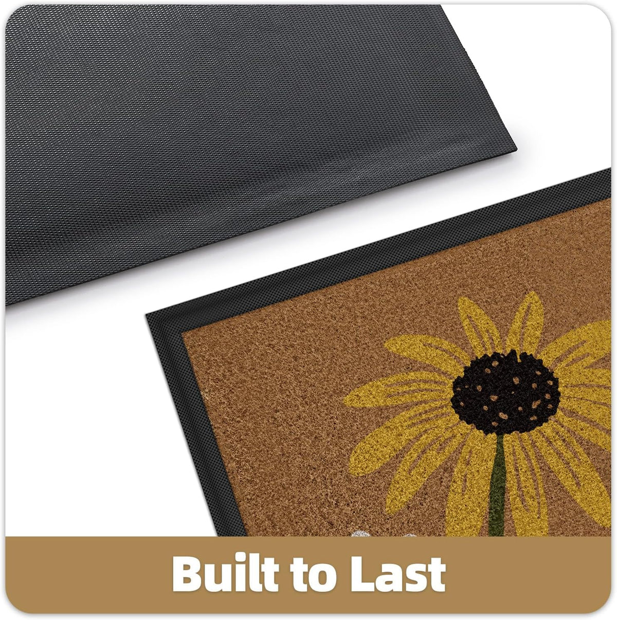 Bee & Flower Heavy‑Duty Welcome Doormat