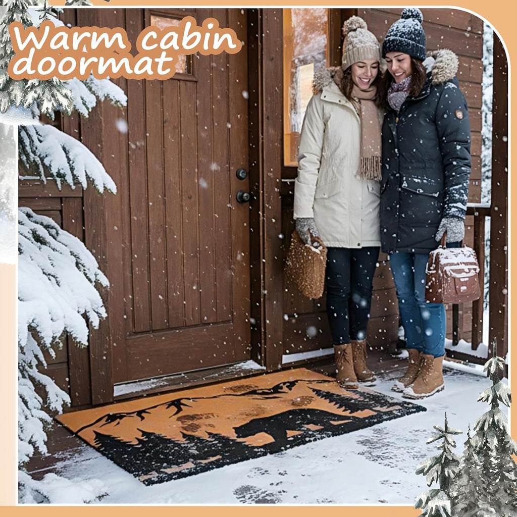 Black Bear Coir Welcome Doormat