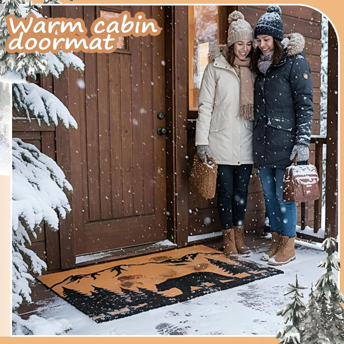 Black Bear Coir Welcome Doormat