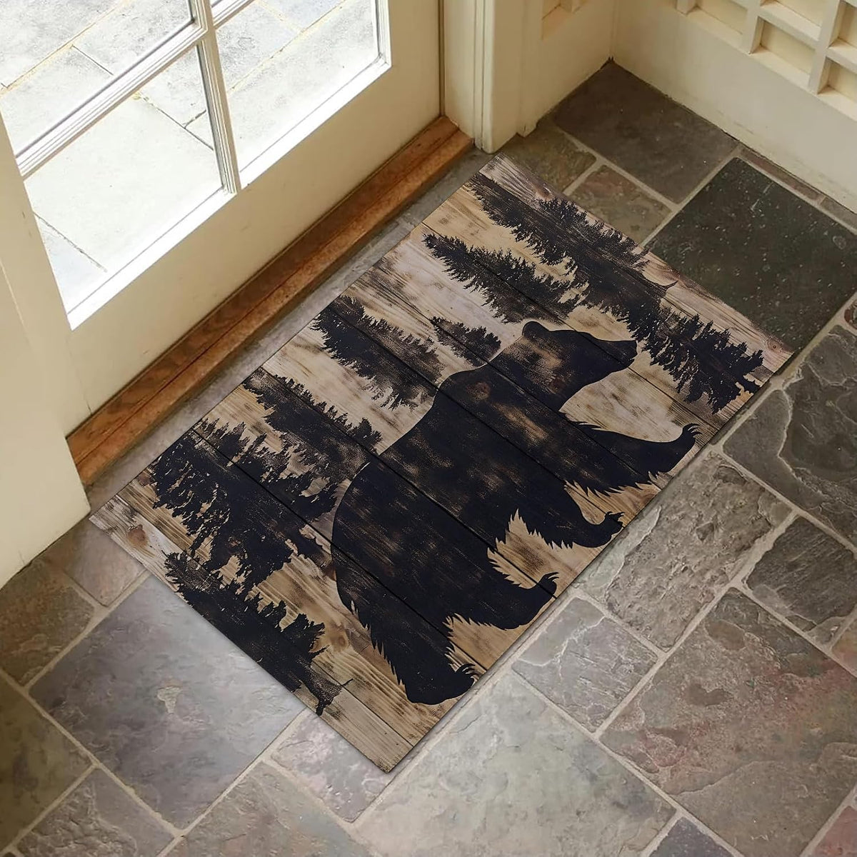 Woodland Bear Non‑Slip Entry Doormat