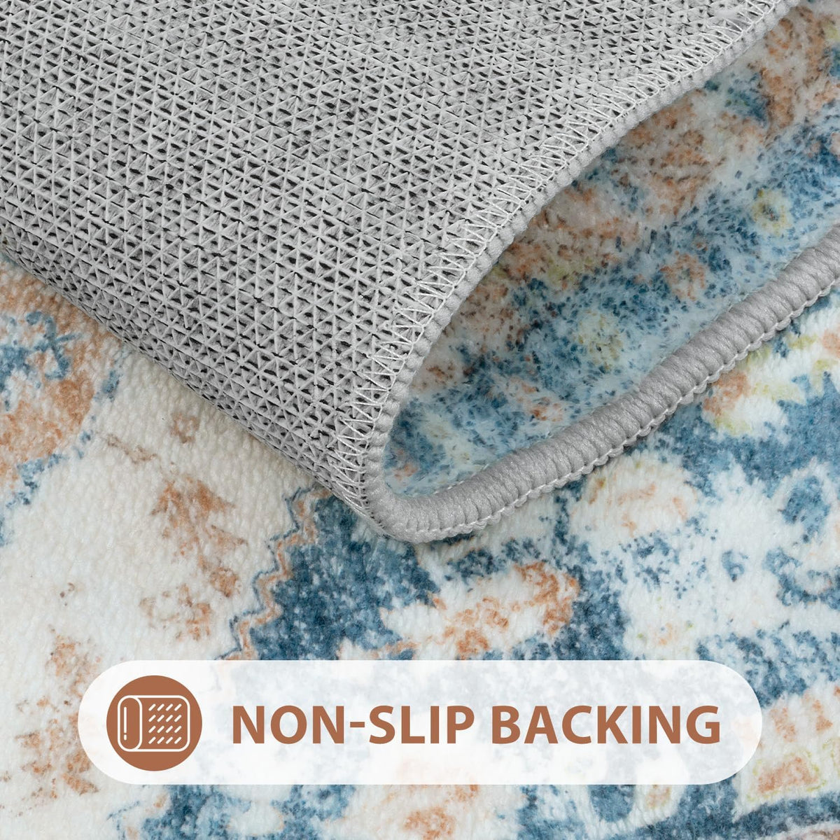 Boho Vintage Non‑Slip Shaggy Bath Rug
