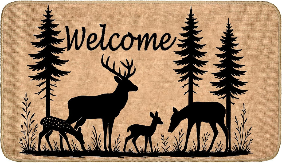 Forest Deer Non‑Slip Welcome Doormat