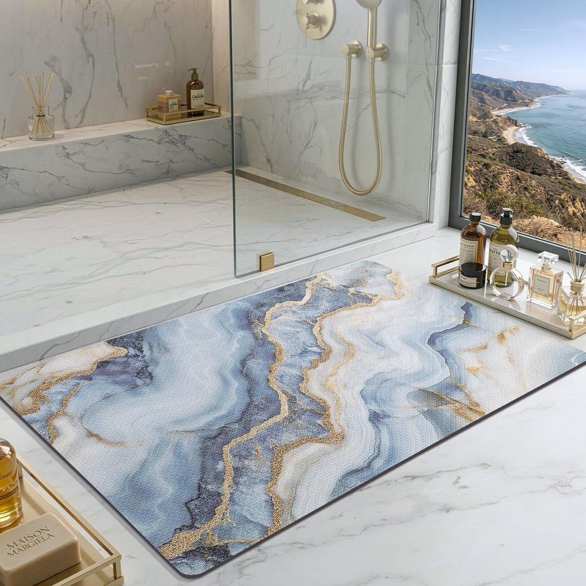 Coastal Quick‑Dry Washable Bath Rug