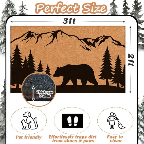 Black Bear Coir Welcome Doormat