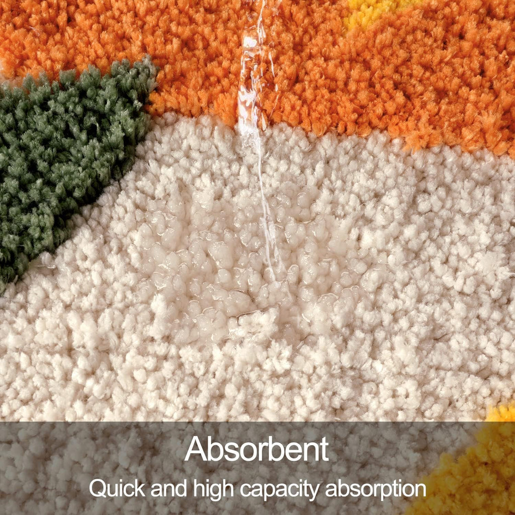 Abstract Microfiber Non‑Slip Bath Rug