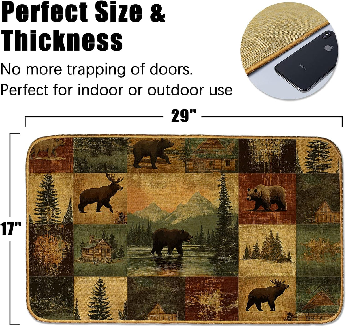 Wildlife Cabin Non‑Slip Entry Doormat