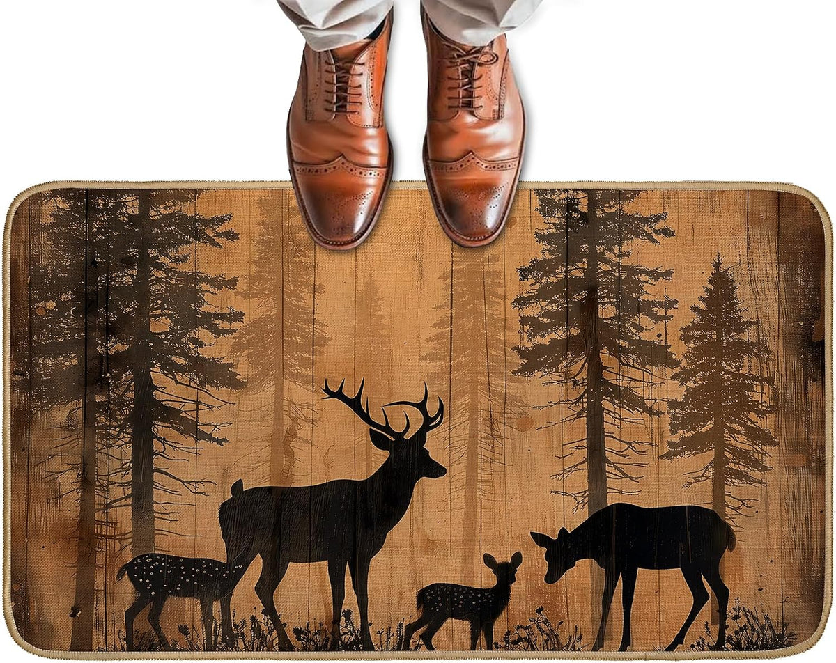 Woodland Deer Non‑Slip Welcome Doormat