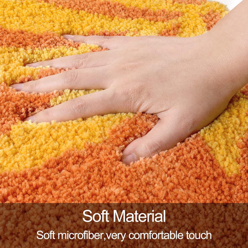 Abstract Microfiber Non‑Slip Bath Rug