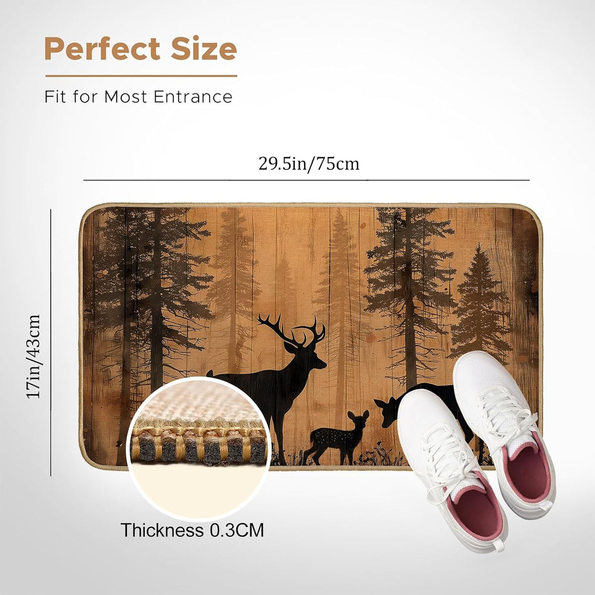Woodland Deer Non‑Slip Welcome Doormat