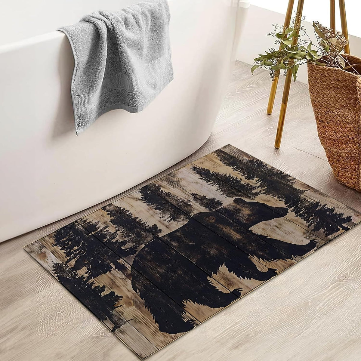 Woodland Bear Non‑Slip Entry Doormat