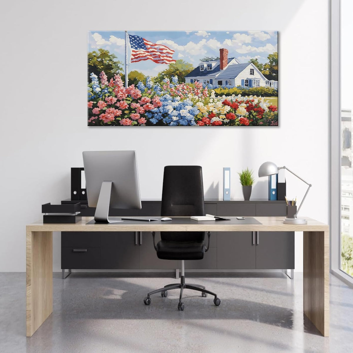Americana Garden American Flag Canvas Wall Art