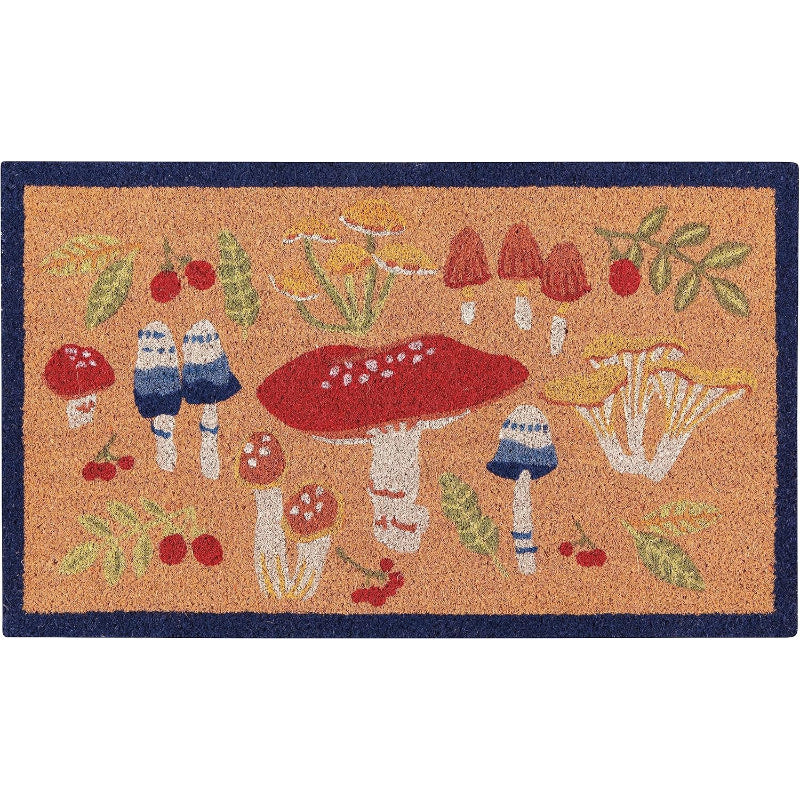 Bee Garden Coir Folk‑Art Doormat