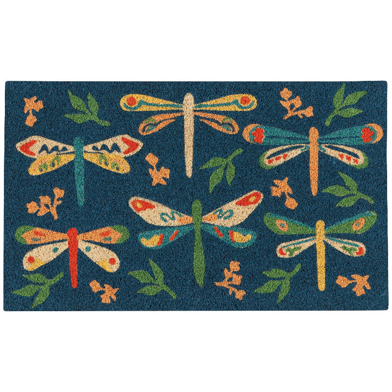 Bee Garden Coir Folk‑Art Doormat